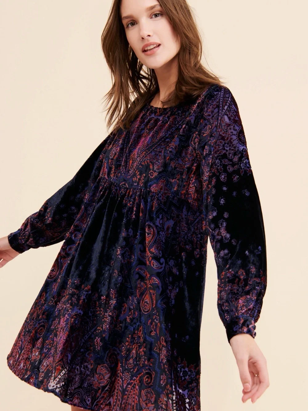 Free People Mirror Mirror Velvet Mini Dress